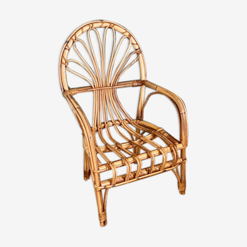 Vintage children's rattan armchair, rattan chair