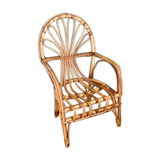 Vintage children's rattan armchair, rattan chair