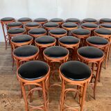 Series of 16 curved wooden bar stools dlg Thonet Baumann Fischel