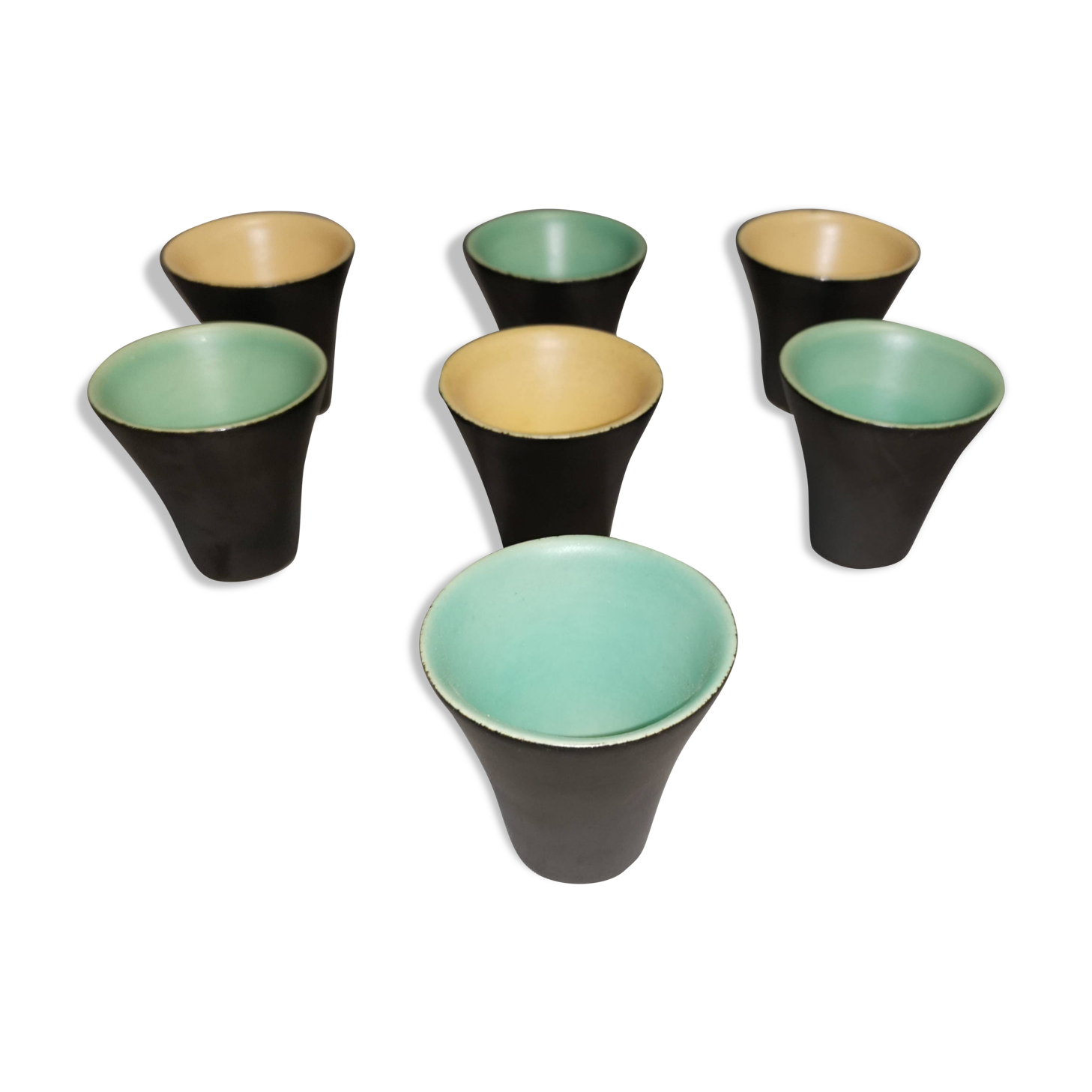 Set of 7 vintage coffee cups 50s 60s