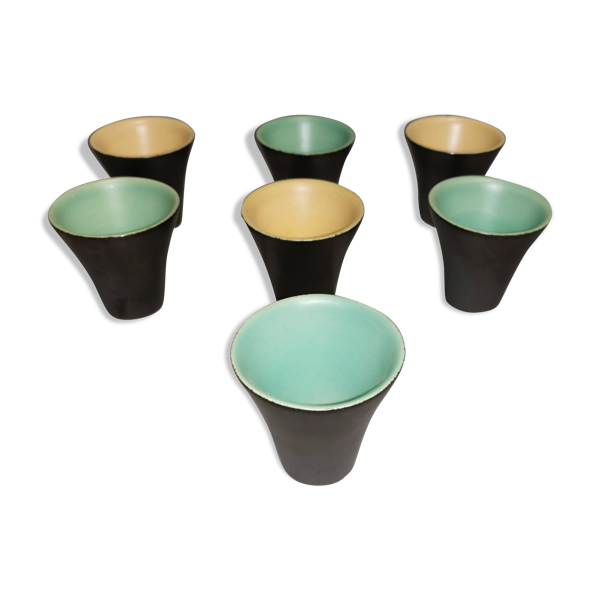 Lot de 7 tasses à café vintage années 50 60