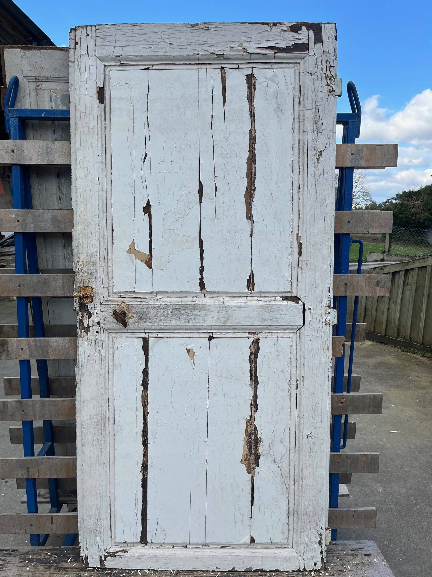 18th century painted oak door
