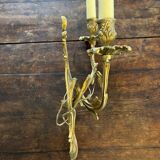 Set of 5 pairs of Louis XV style gilt bronze wall lights + bulbs