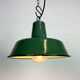 Industrial green enamel pendant lamp, 1960s