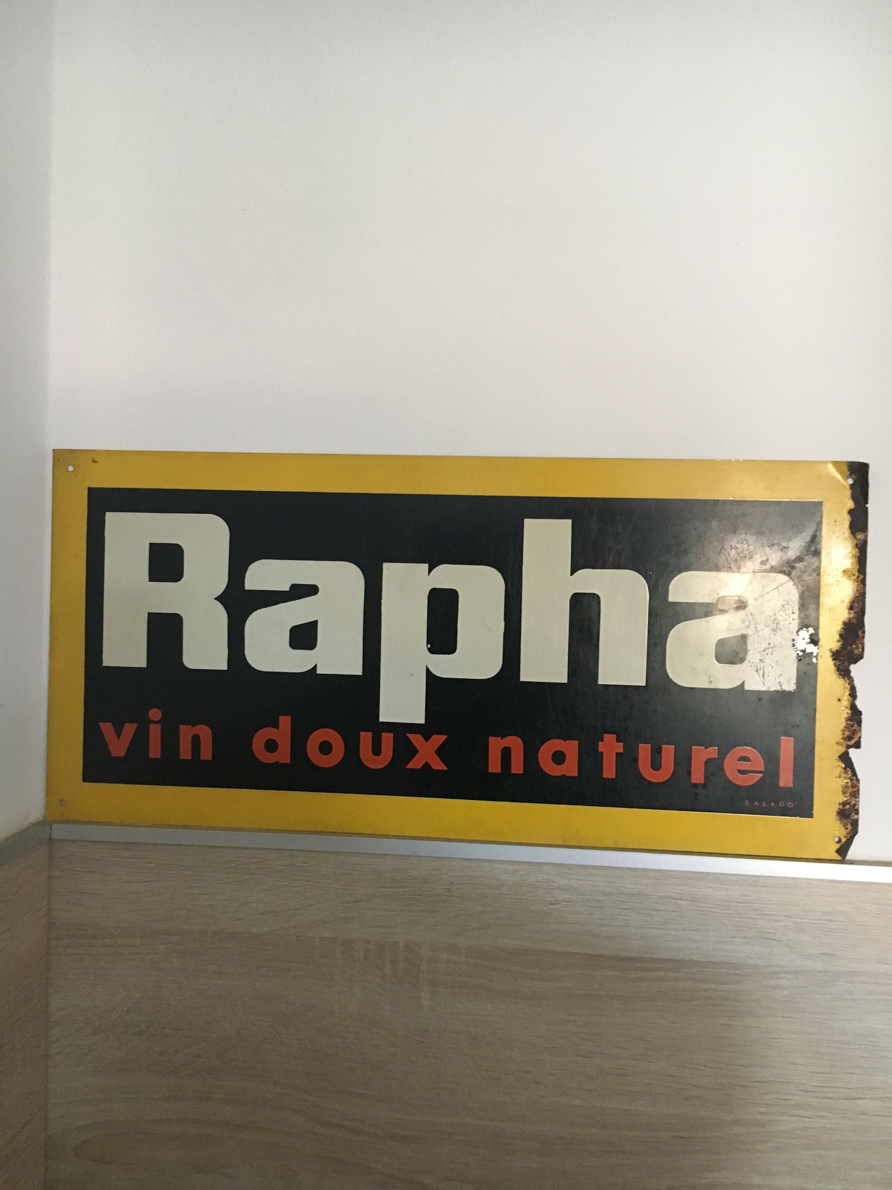Old advertising plate Rapha sweet wine
