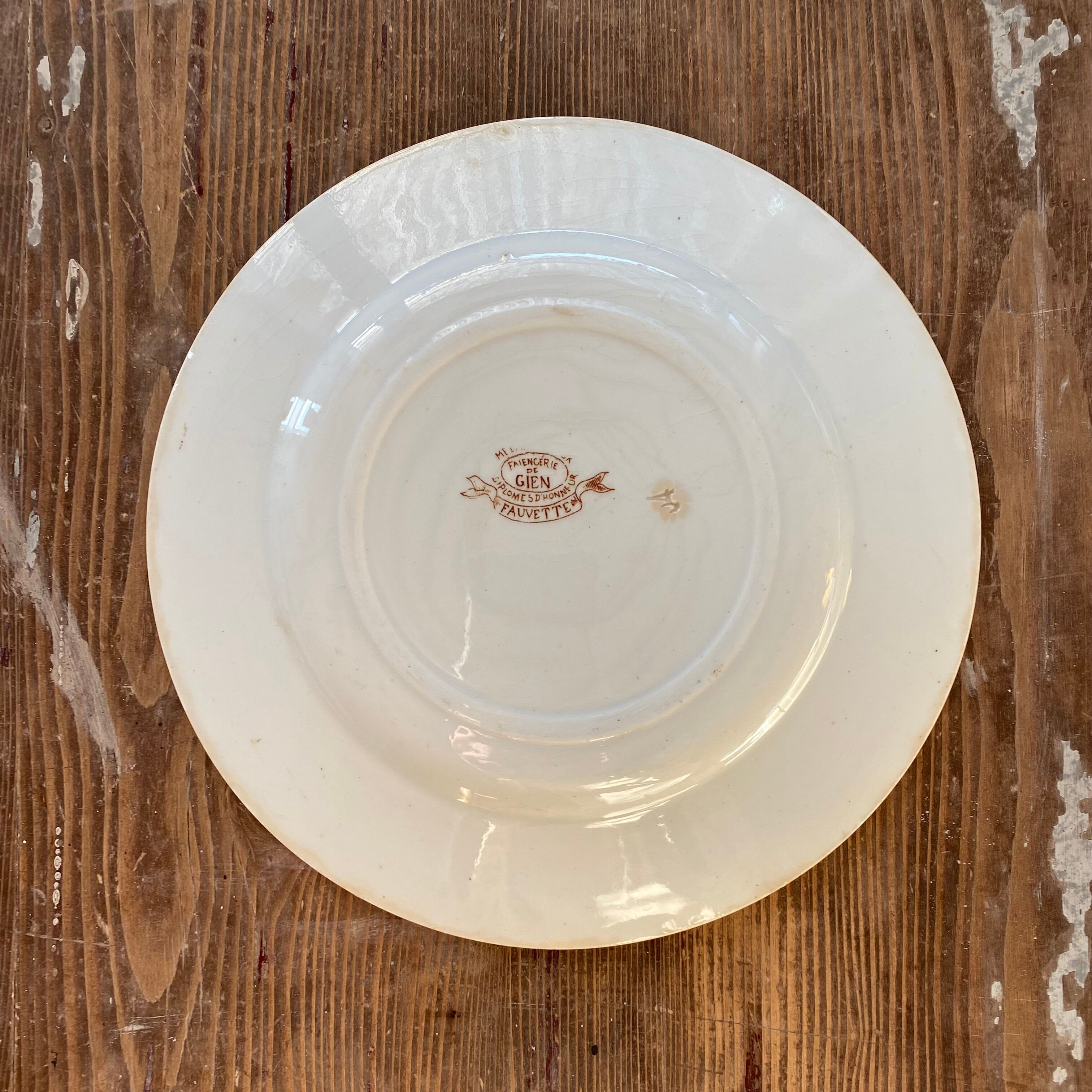 Fauvette plate, Gien x3