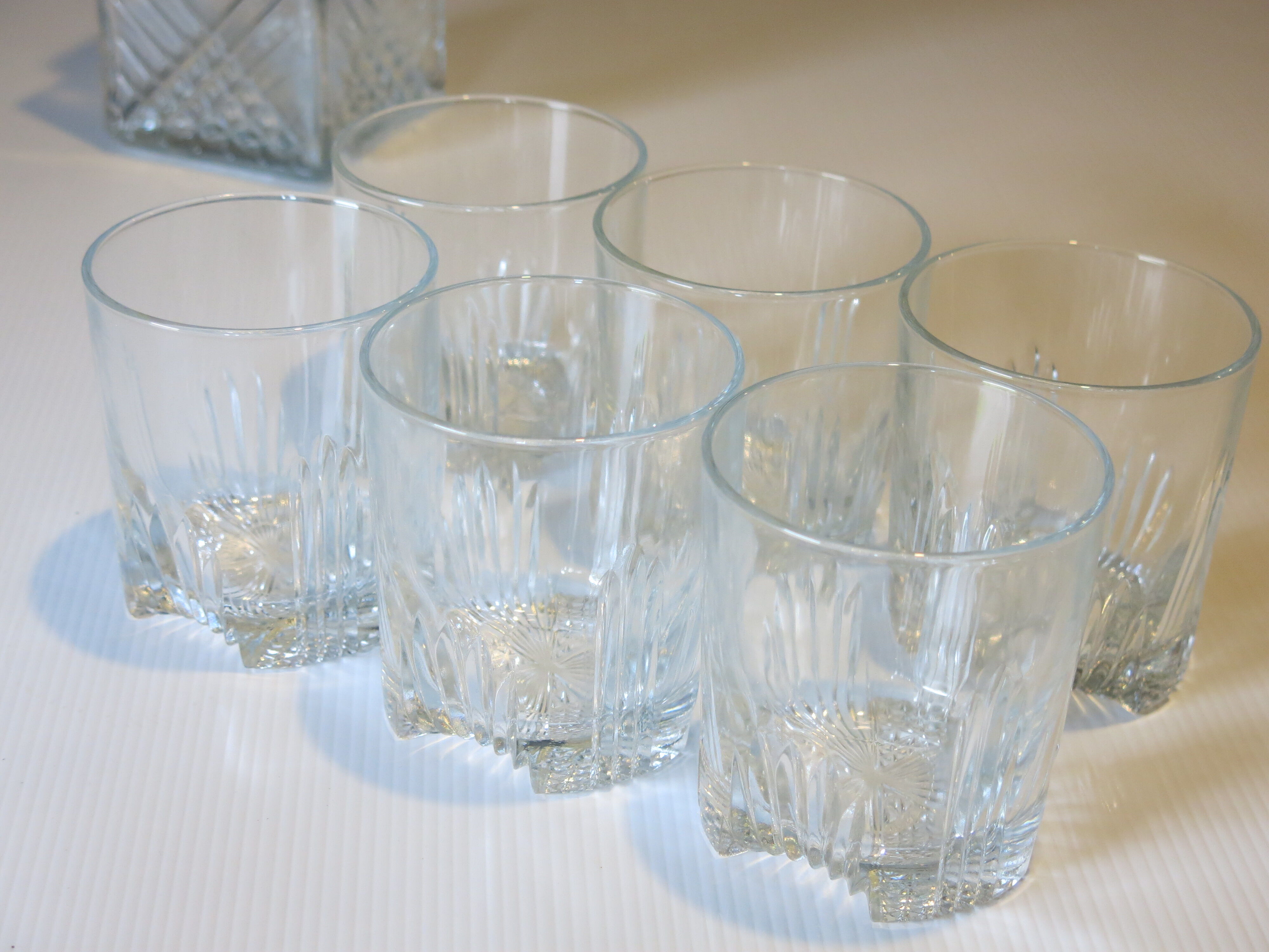 8 glasses with semi-crystal stems