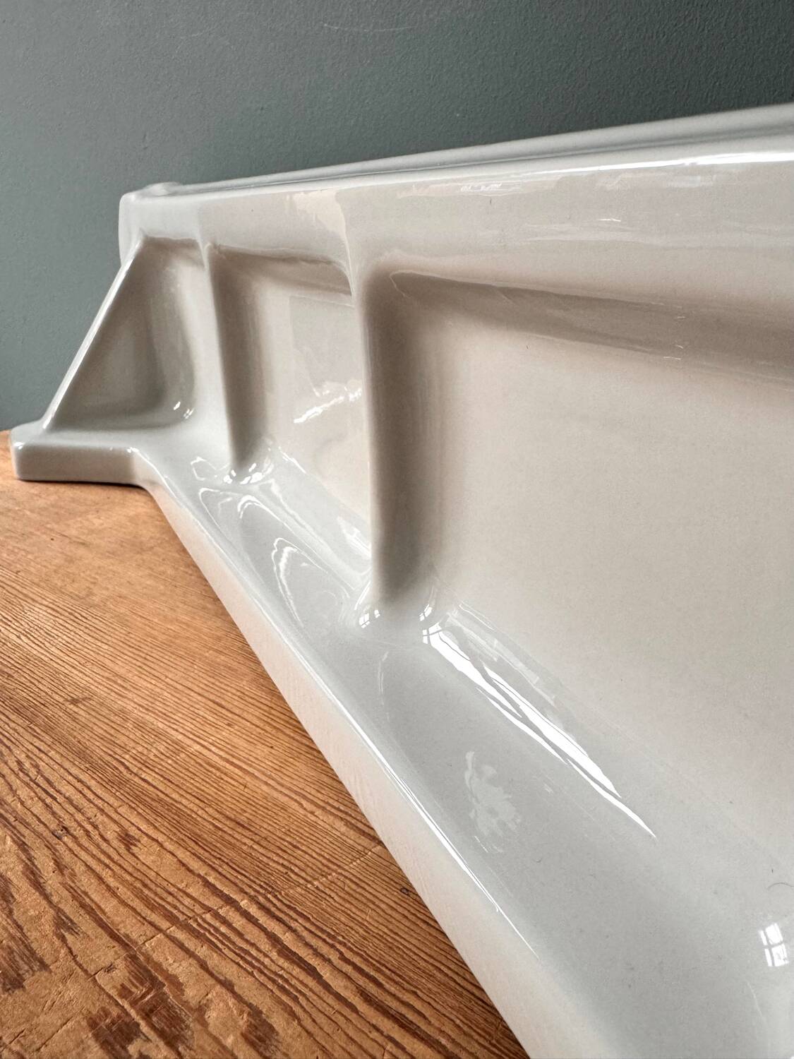 Large Art Deco wall shelf in white porcelain