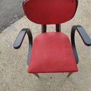 Fauteuil de bureau vers 1950 rouge et noir