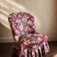 Antique floral upholstered armchair – traditional upholstery renovation.