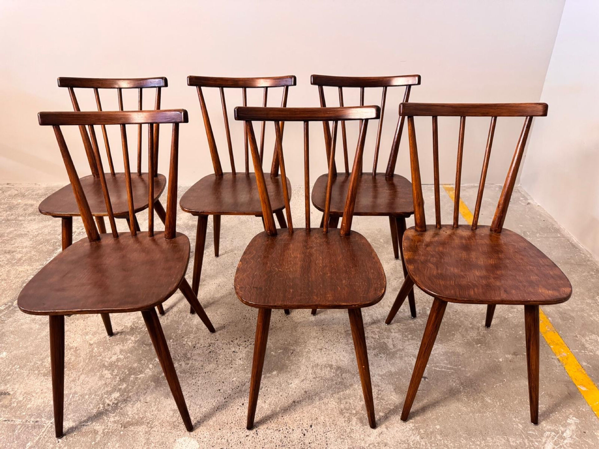 Set of 6 Fanett bistro chairs from the 1960s.