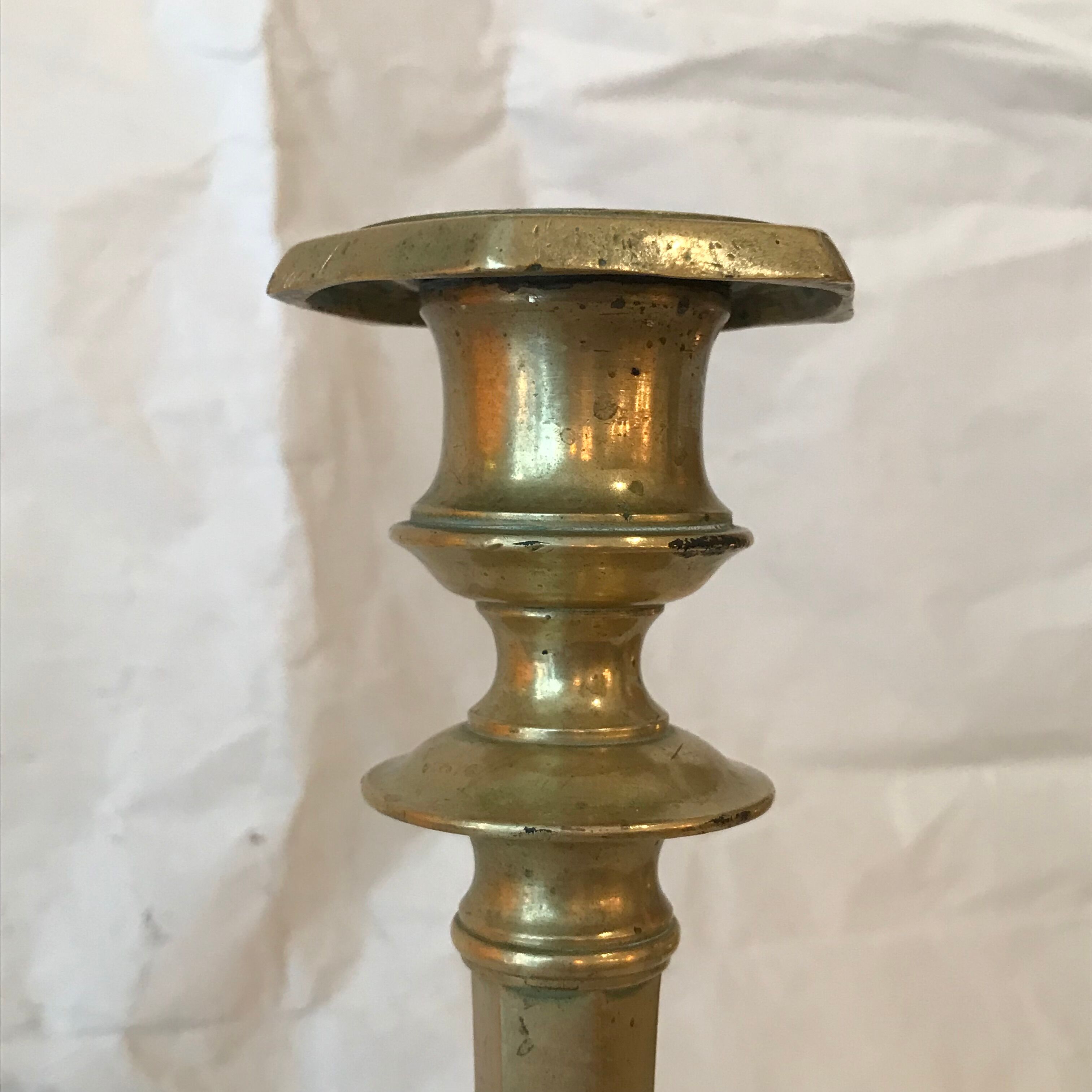 Brass candlestick nineteenth 28 cm