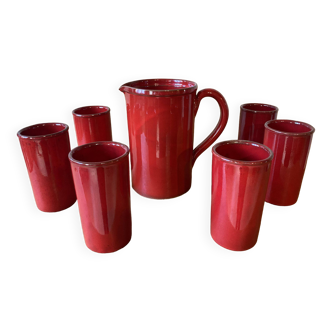 Enameled stoneware orangeade service