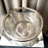 Crystal salad bowl or fruit cup size and circumference metal silver
