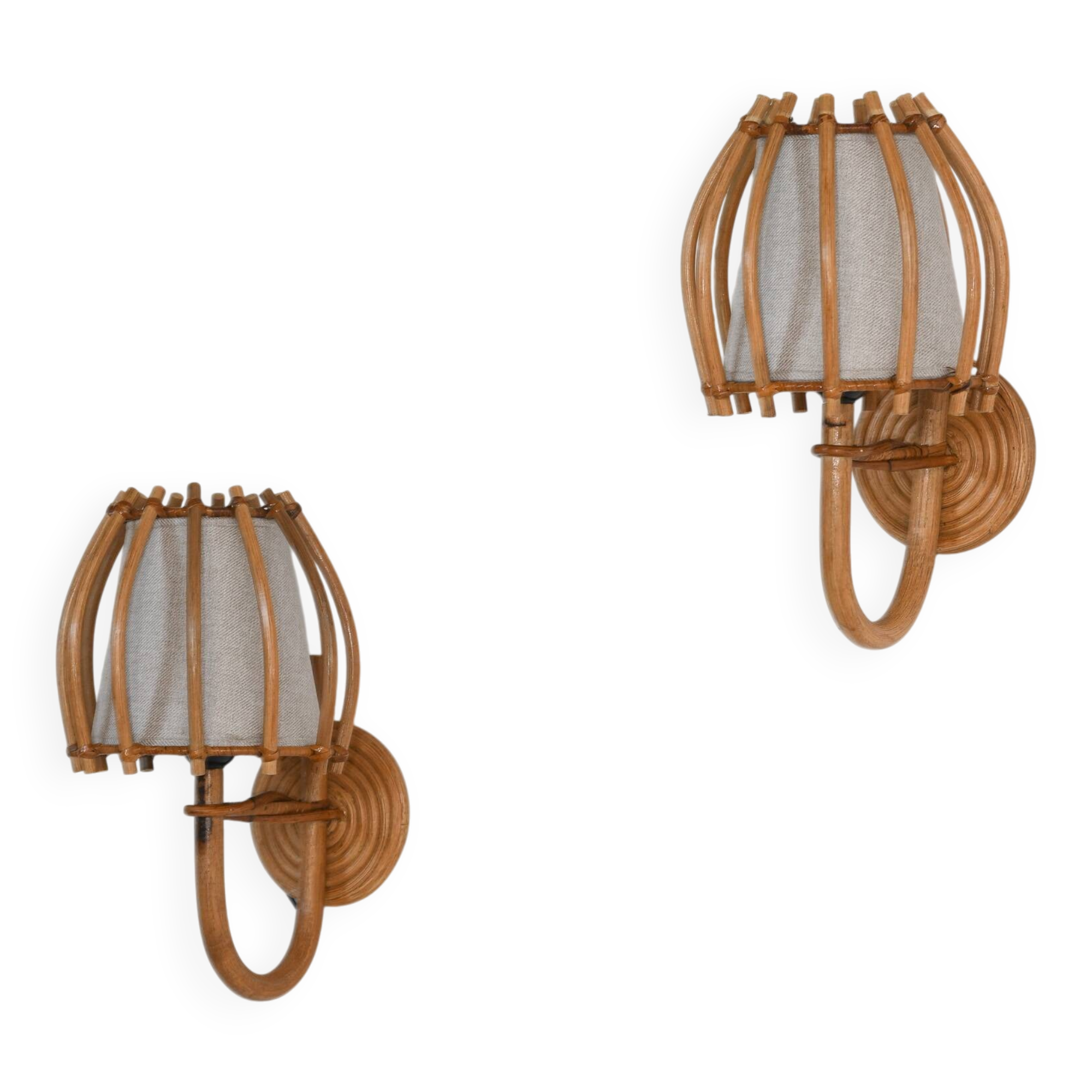 Rattan Wall Sconce (Pair)