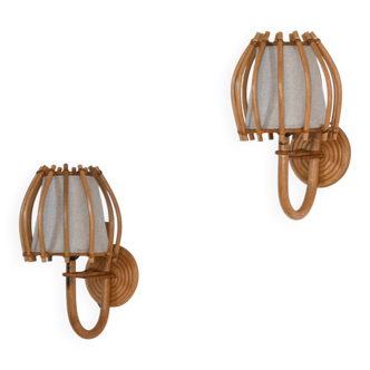 Rattan Wall Sconce (Pair)