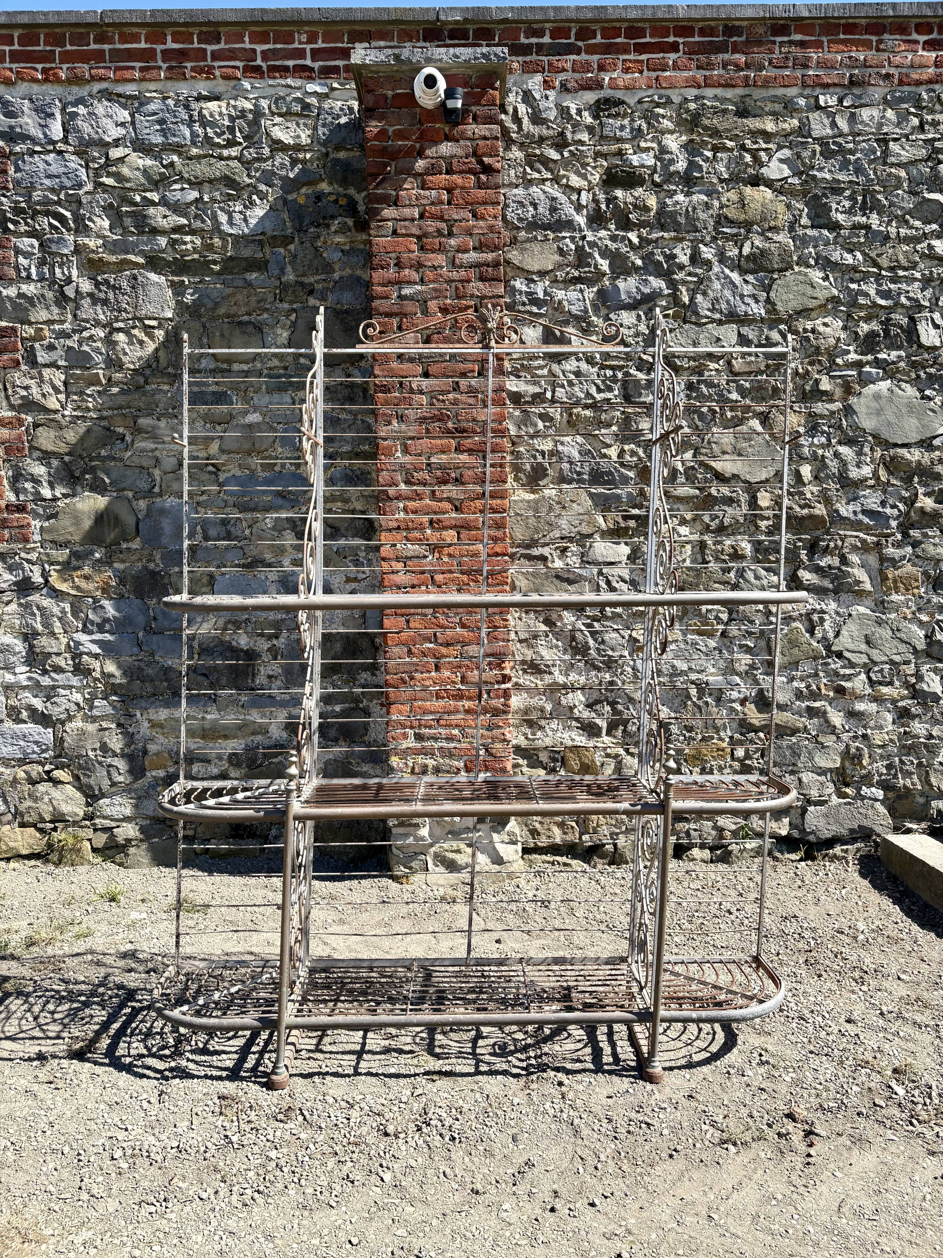 Large garden shelf / console in wrought iron – 19th century style