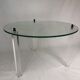 Vintage round coffee table in glass and plexiglass