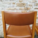 Maison Regain chairs in elm and leather