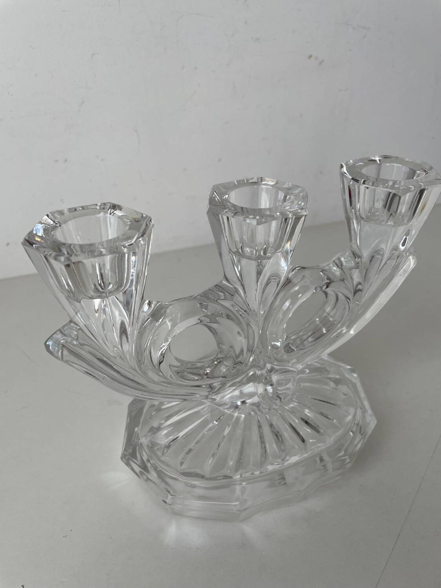 Bougeoir en verre annees 50