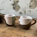 Ensemble céramique anthropomorphe théière, tasses et bol