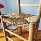 Chaise vintage en bois brut