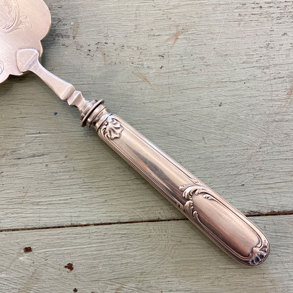 Cake shovel, pie, silver metal fish