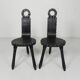 Set of 2 Spanish Brutalist chairs and coffee table, 1960s