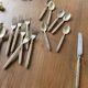 Set of silver-plated graphic cutlery for 6 people.