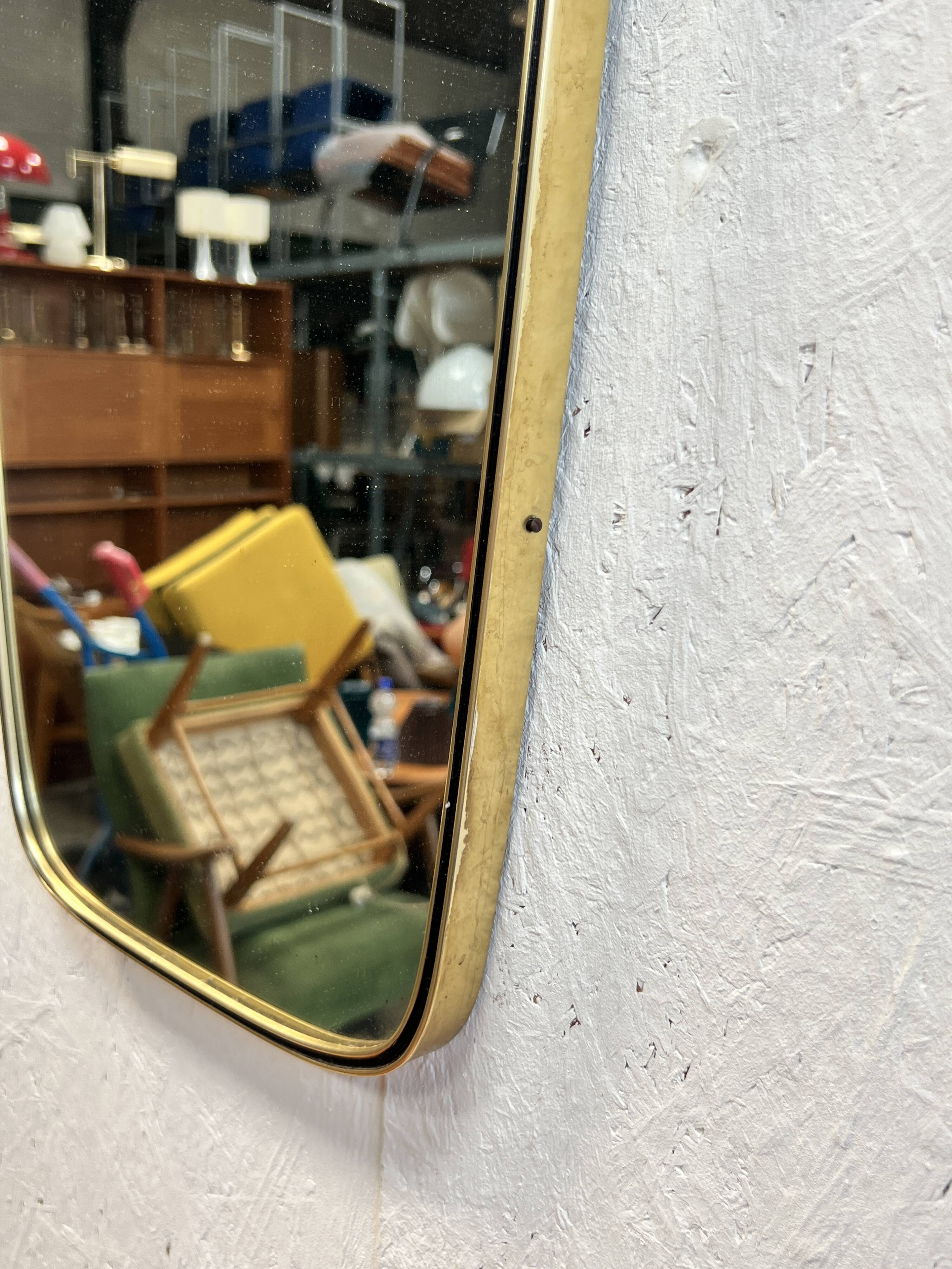 Vintage Mirror With Brass Gold Frame