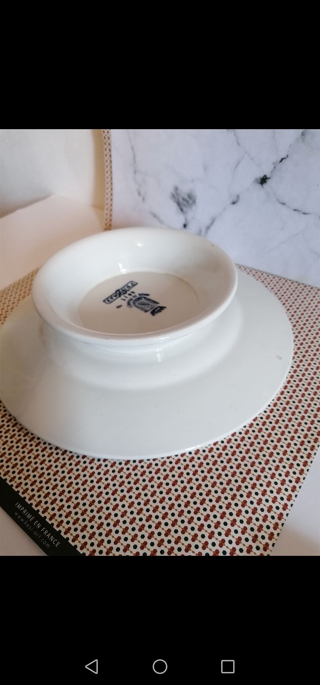 Piedouche cake dish, Saint Amand primax model, blue