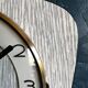 Vintage formica silent wall clock "Flash wood gray"