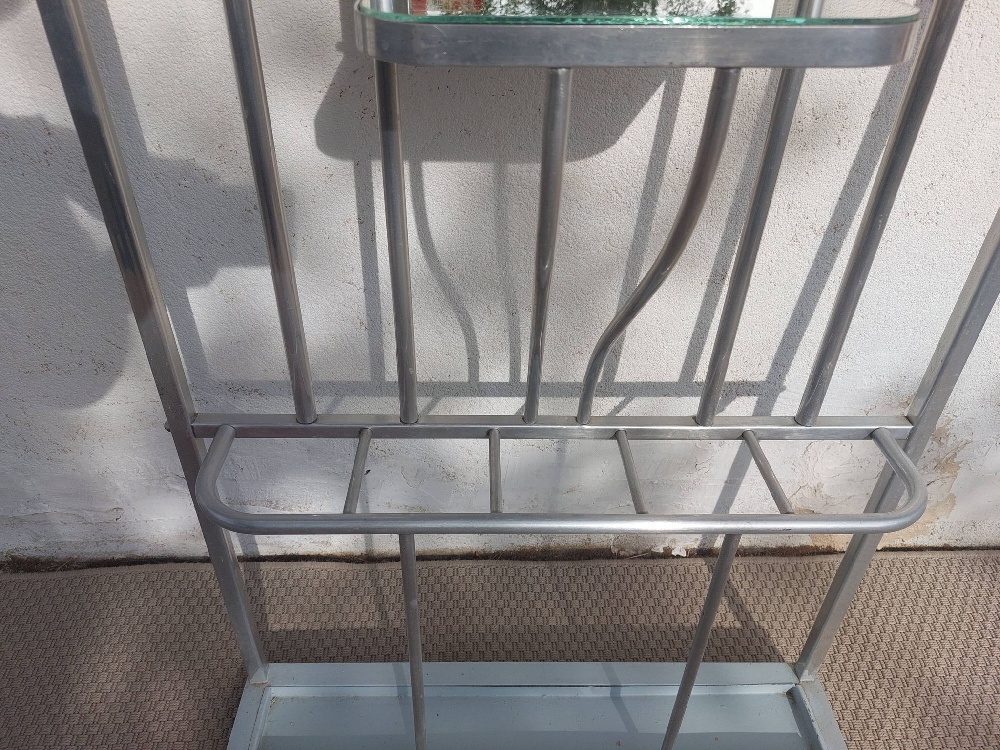 vestiaire d'entrée en aluminium, patères, vintage, industriel