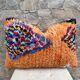 Vintage Berber Kilim cushion cover: Moroccan wool cushion.