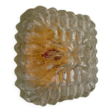 Vintage globe wall or ceiling light in transparent molded glass