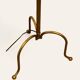 Brass tripod floor lamp with golden pompom lampshade 1960