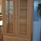 Armoire vitrée en rotin