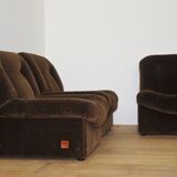 Modular armchairs panarea chenille by lev & lev, 1970s, set of 5