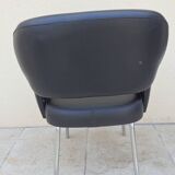 Vintage skai black armchair