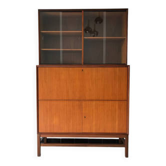 Secrétaire bibliothque scandinave en teck vintage années 60