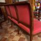 Empire lounge set: gondola bench with 4 legs + 6 matching armchairs