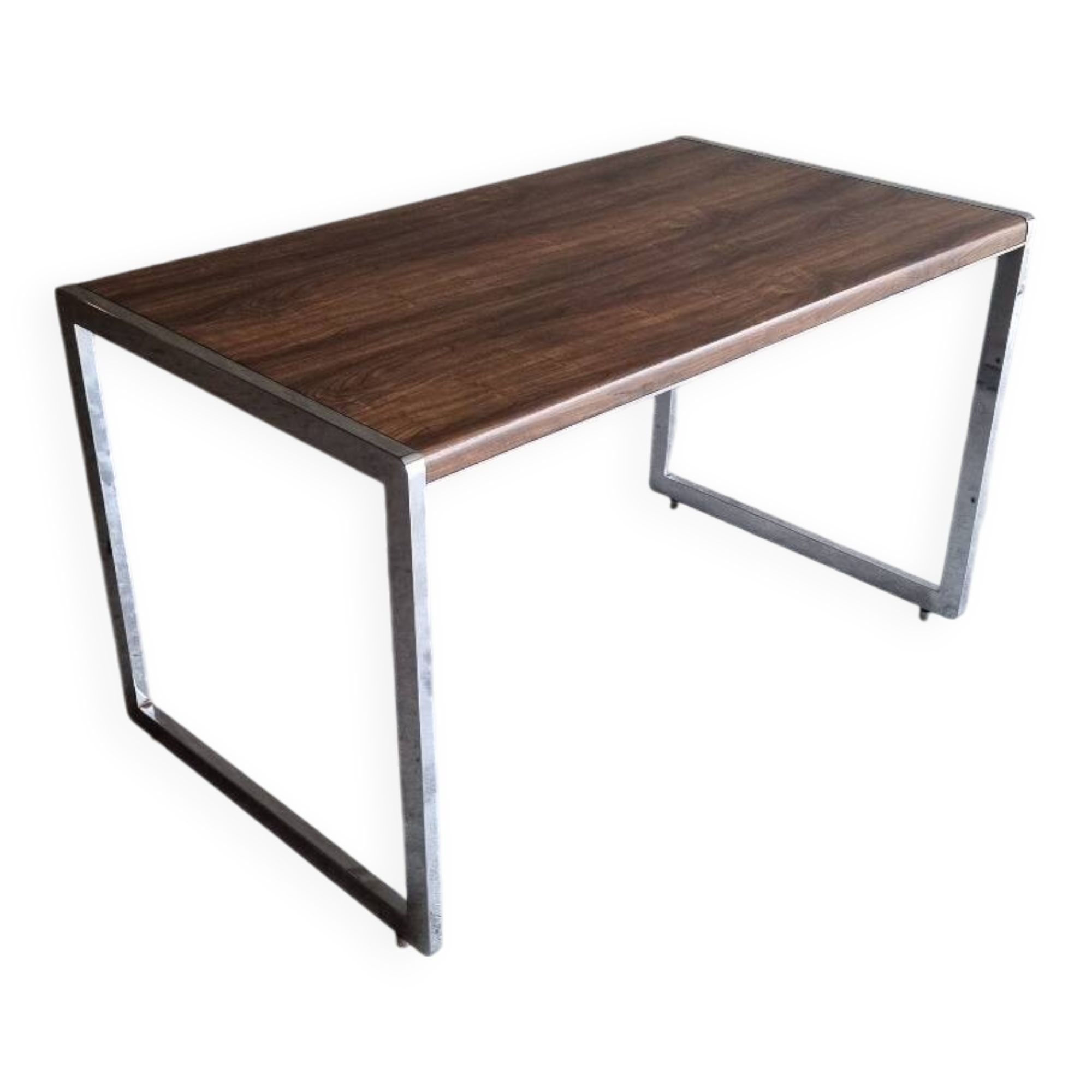 Walnut metal desk