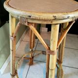 Vintage rattan stool / side table