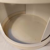 Pair of stackable vintage ABS plastic cylindrical bedside tables