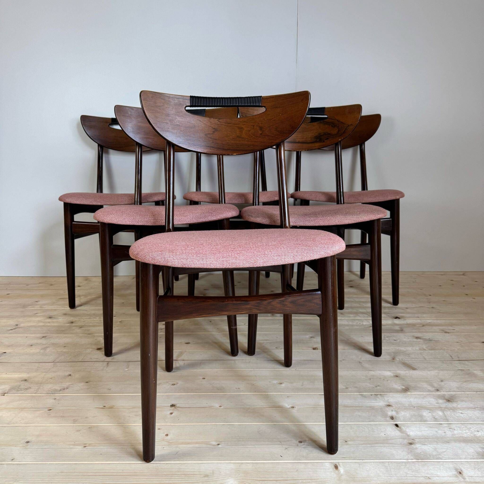 Ensemble de six chaises de salle à manger, Danemark 1960s