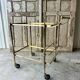 Vintage brass rolling dessert trolley