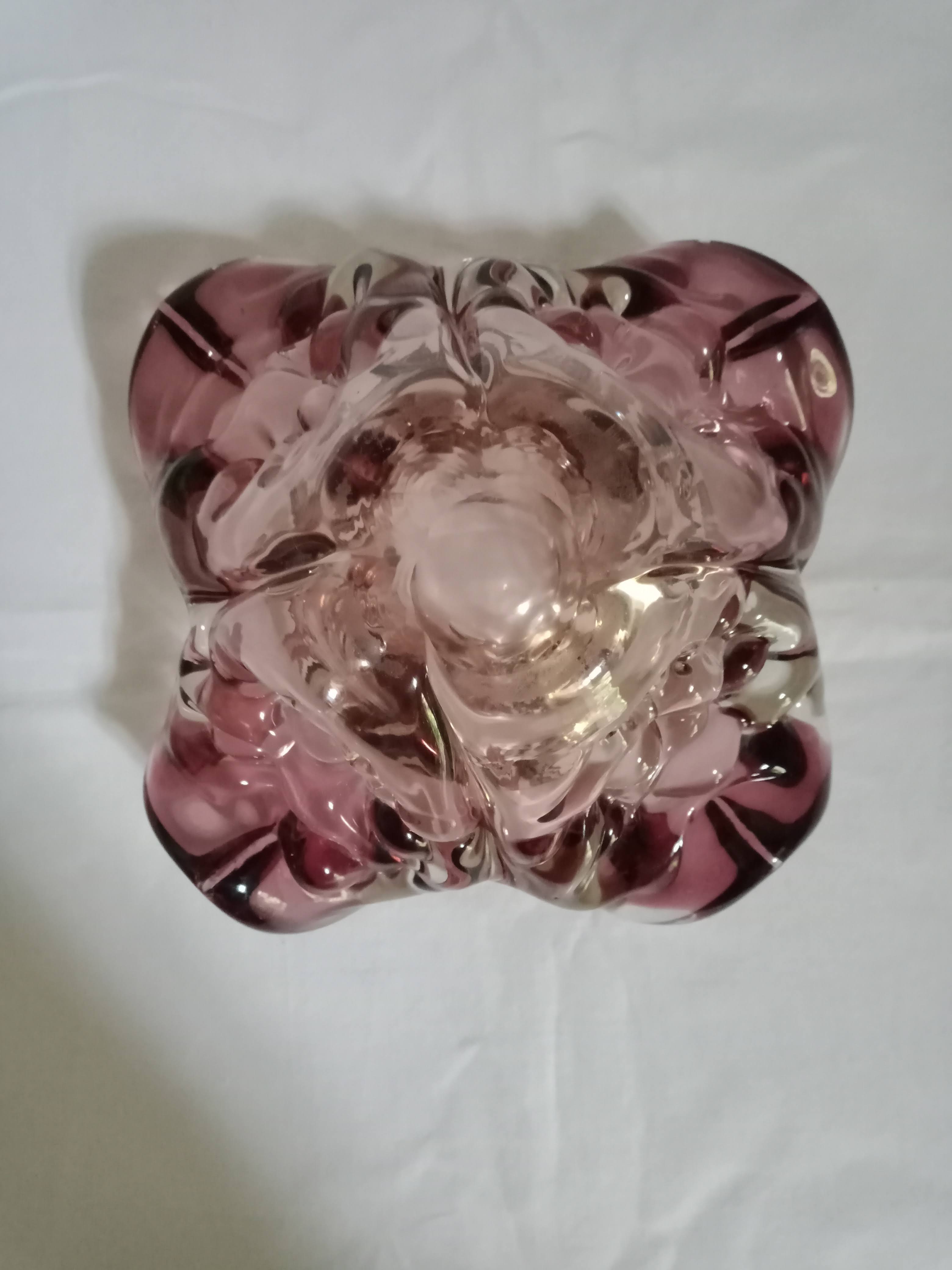 vintage purple glass ashtray