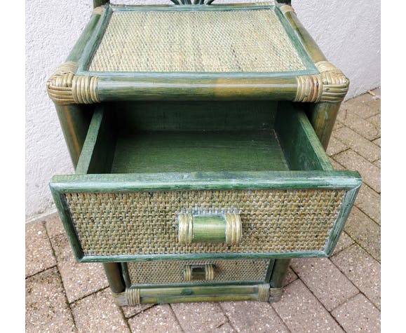 Rattan bedside table