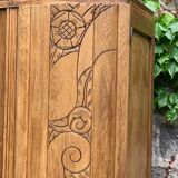 Parisian art deco wardrobe solid raw oak 1930