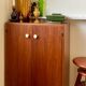 60's wooden shoe cabinet